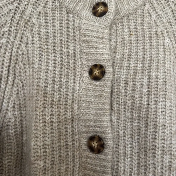 Zara Tan Chunky Knit Cardigan Sweater - Picture 2 of 4
